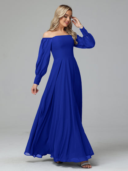 Mirabelle Off Shoulder Long Sleeves Chiffon Bridesmaid Dresses