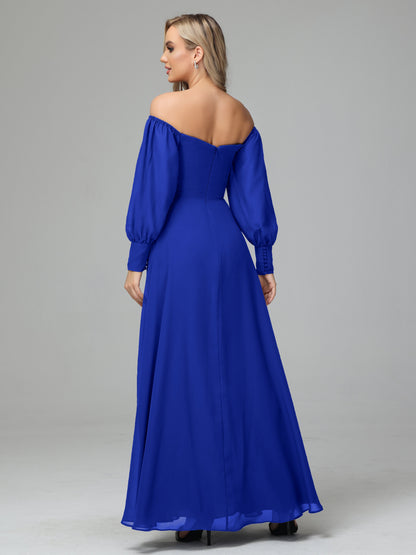 Mirabelle Off Shoulder Long Sleeves Chiffon Bridesmaid Dresses