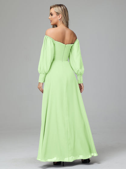 Mirabelle Off Shoulder Long Sleeves Chiffon Bridesmaid Dresses