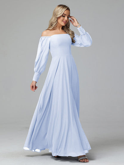 Mirabelle Off Shoulder Long Sleeves Chiffon Bridesmaid Dresses
