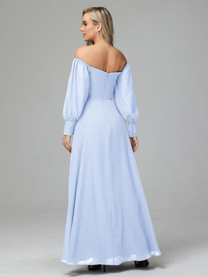 Mirabelle Off Shoulder Long Sleeves Chiffon Bridesmaid Dresses