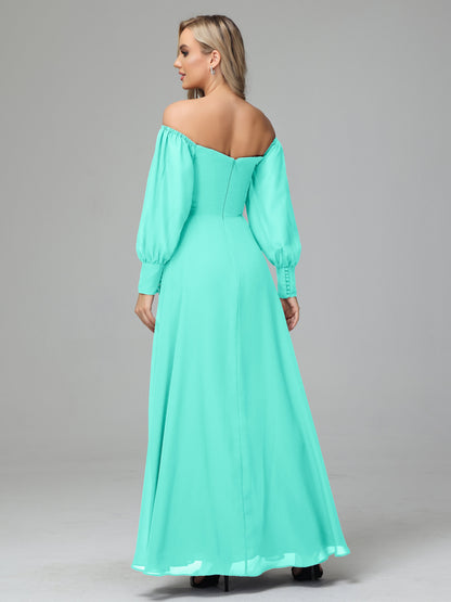 Mirabelle Off Shoulder Long Sleeves Chiffon Bridesmaid Dresses