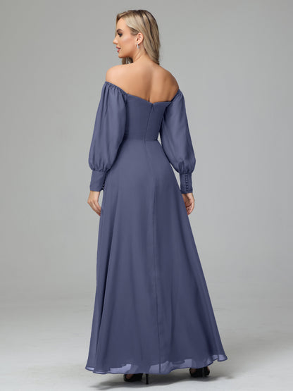 Mirabelle Off Shoulder Long Sleeves Chiffon Bridesmaid Dresses