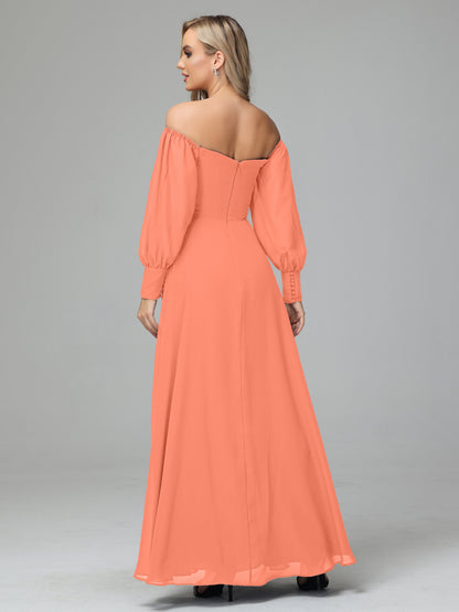 Mirabelle Off Shoulder Long Sleeves Chiffon Bridesmaid Dresses