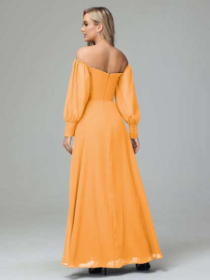 Mirabelle Off Shoulder Long Sleeves Chiffon Bridesmaid Dresses