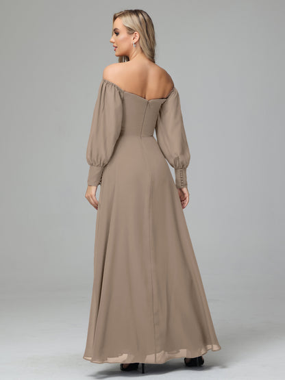 Mirabelle Off Shoulder Long Sleeves Chiffon Bridesmaid Dresses