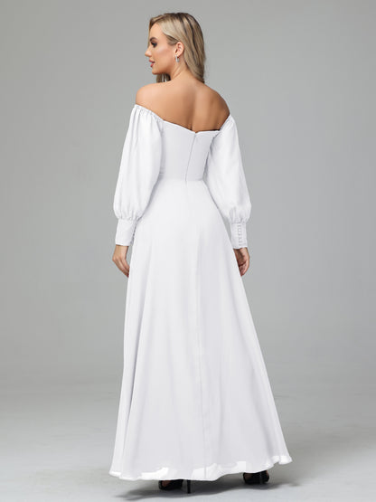Mirabelle Off Shoulder Long Sleeves Chiffon Bridesmaid Dresses