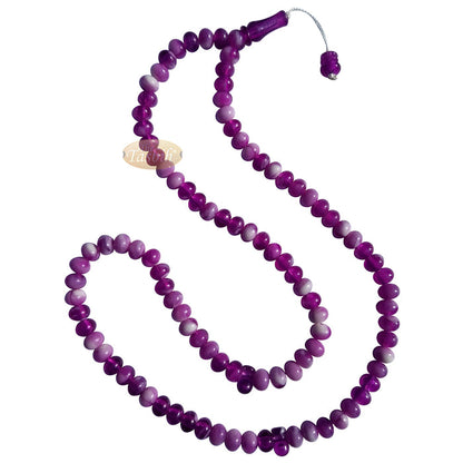 Muslim Prayer Beads - Marble Purple 7x9 mm Oval Plastic Beads 99 count Dhikr Tasbih Sibha
