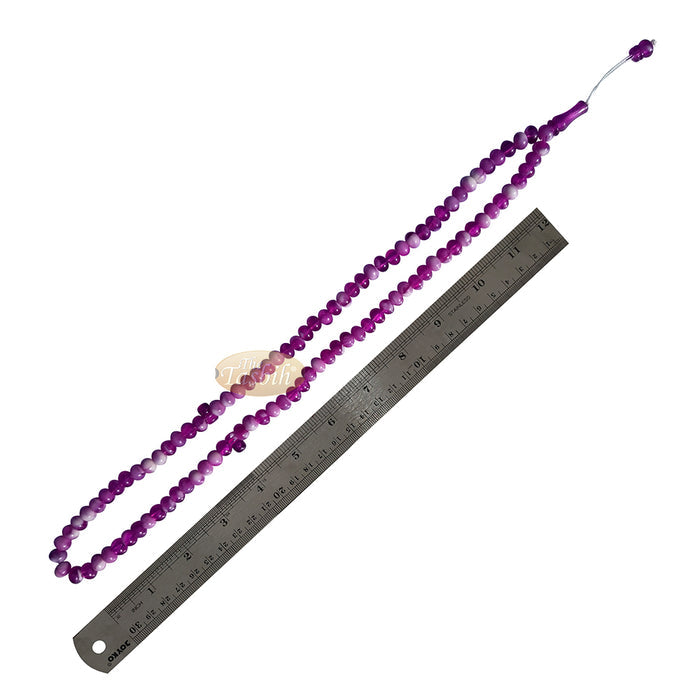 Muslim Prayer Beads - Marble Purple 7x9 mm Oval Plastic Beads 99 count Dhikr Tasbih Sibha