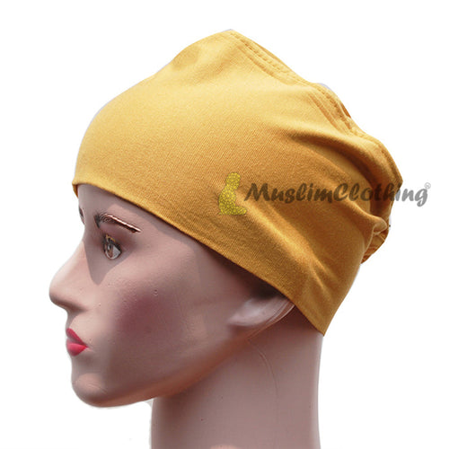 Mustard Women's Pullover Underscarf For Scarves Hijabi Veil One-Size