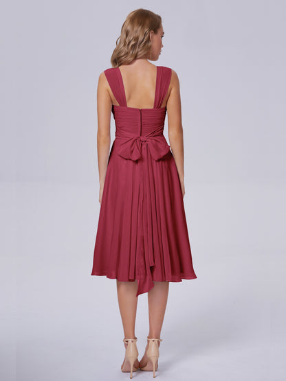 Mya Best Short Bridesmaid Dresses With Bowknot