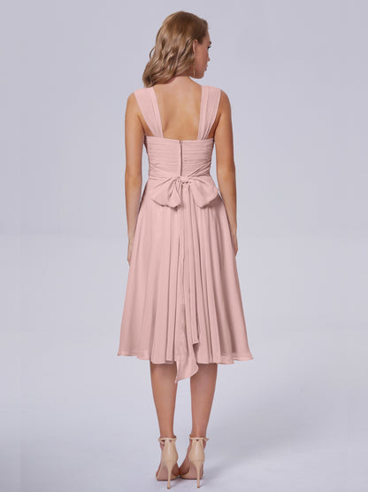 Mya Best Short Bridesmaid Dresses With Bowknot