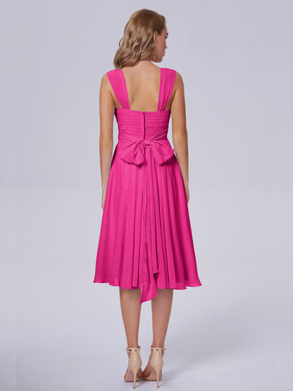 Mya Best Short Bridesmaid Dresses With Bowknot