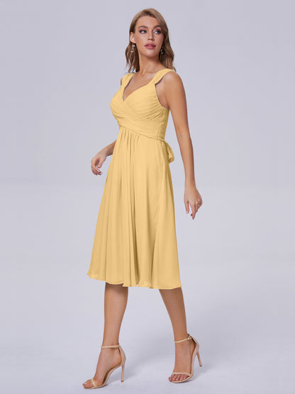 Mya Best Short Bridesmaid Dresses With Bowknot