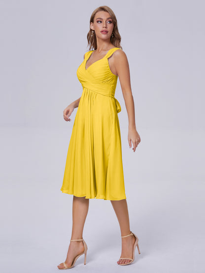Mya Best Short Bridesmaid Dresses With Bowknot