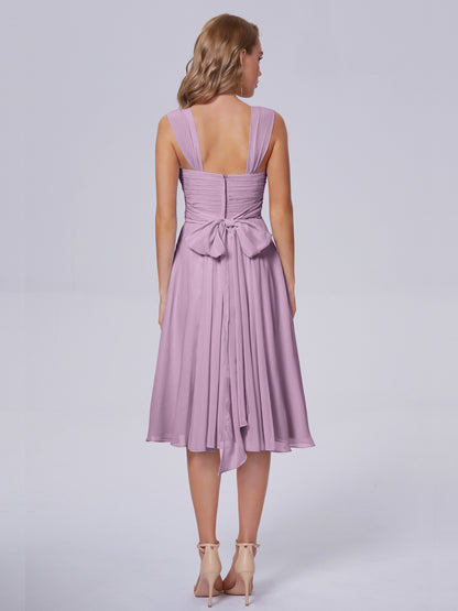 Mya Best Short Bridesmaid Dresses With Bowknot