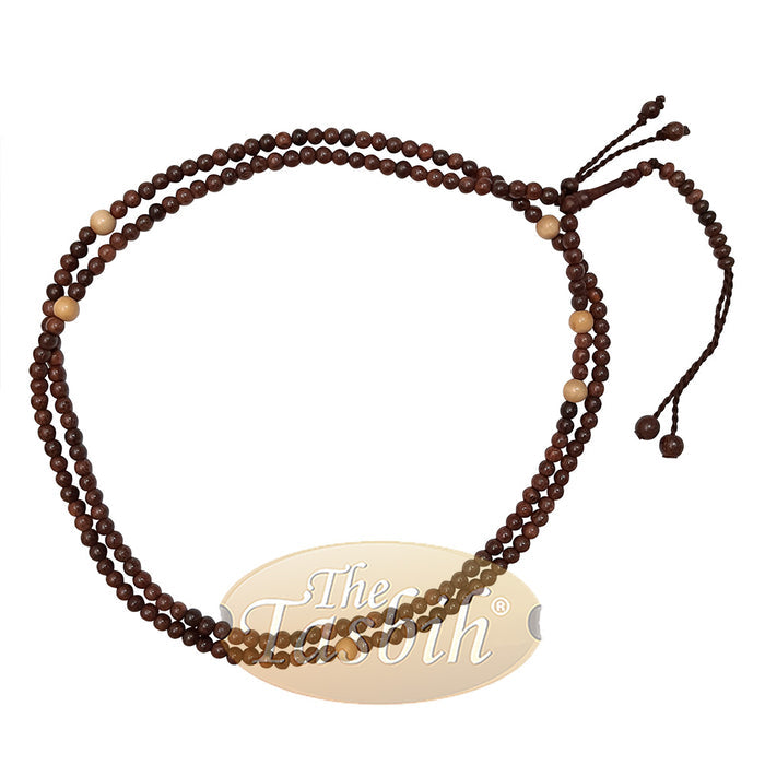 Naqshbandi Tasbih Tamarind Wood 4x6 mm Saucer 8 mm with Yellow Citrus Dividers