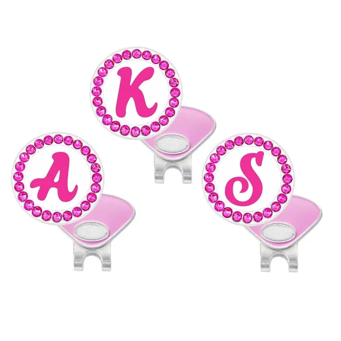 Navika Initial Crystal Ball Marker + Clip - Pink