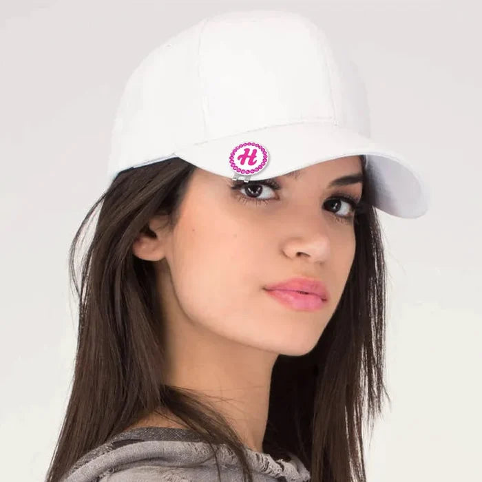 Navika Initial Crystal Ball Marker + Clip - Pink