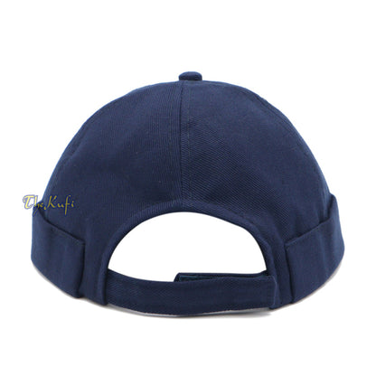 Navy Blue Visorless Baseball Cap Adjustable Strap & Velcro