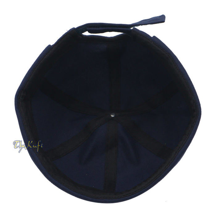 Navy Blue Visorless Baseball Cap Adjustable Strap & Velcro
