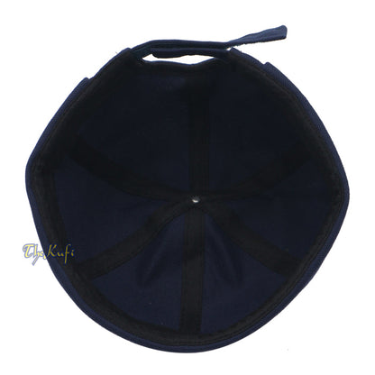 Navy Blue Visorless Baseball Cap Adjustable Strap & Velcro