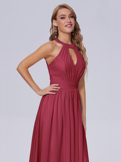 Nicole Vintage Halter Chiffon Long Bridesmaid Dresses