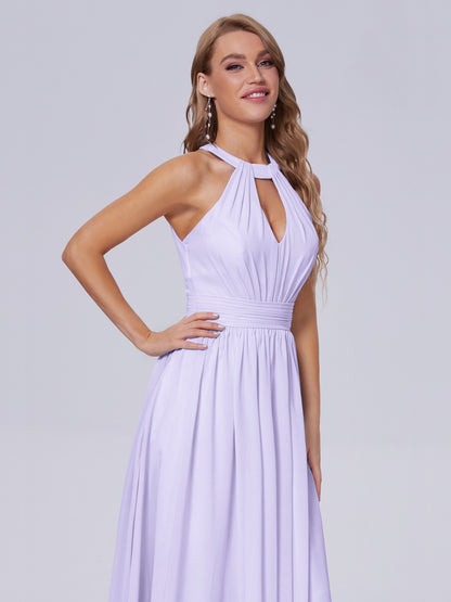 Nicole Vintage Halter Chiffon Long Bridesmaid Dresses