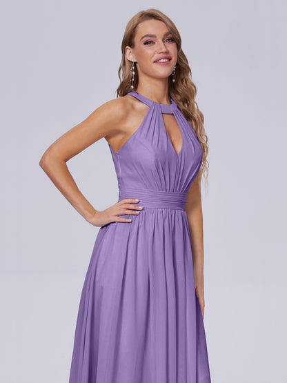 Nicole Vintage Halter Chiffon Long Bridesmaid Dresses