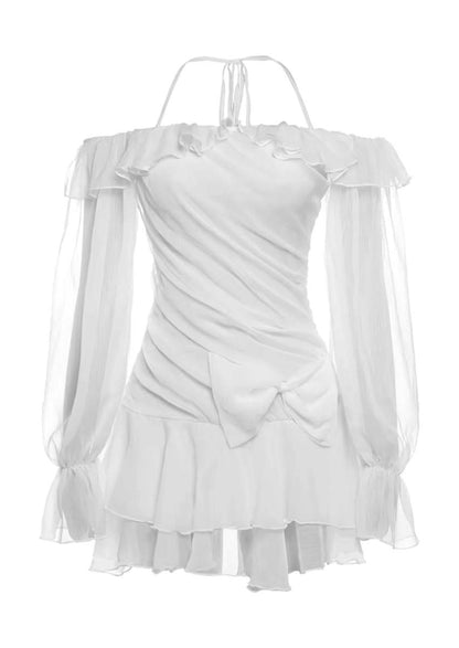 Off-Shoulder White Mini Dress