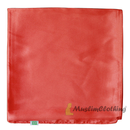 Orange Borderless Satin Scarf Hijab Shawl Islamic Headwear