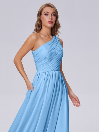 Paige Inexpensive One Shoulder Chiffon Bridesmaid Dresses