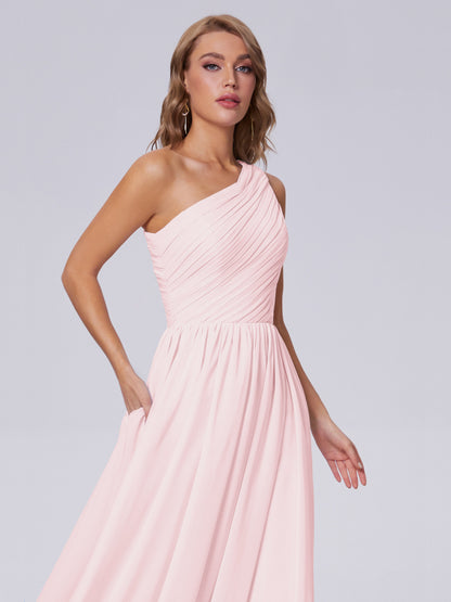 Paige Inexpensive One Shoulder Chiffon Bridesmaid Dresses