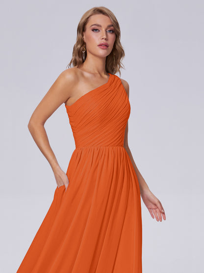 Paige Inexpensive One Shoulder Chiffon Bridesmaid Dresses