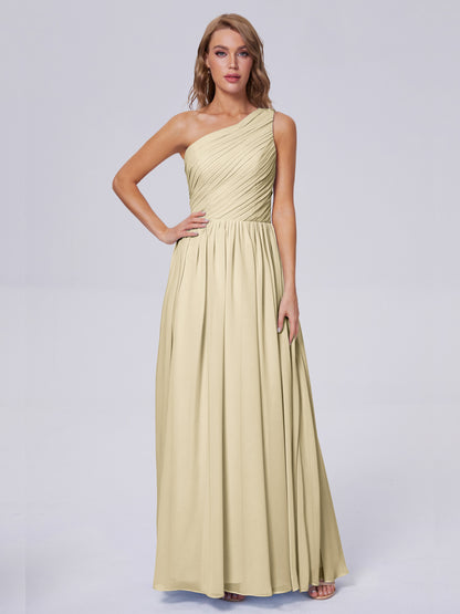 Paige Inexpensive One Shoulder Chiffon Bridesmaid Dresses