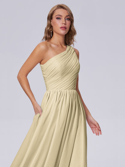 Paige Inexpensive One Shoulder Chiffon Bridesmaid Dresses