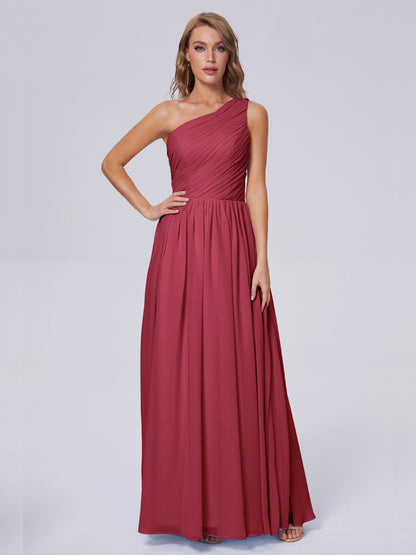Paige Inexpensive One Shoulder Chiffon Bridesmaid Dresses
