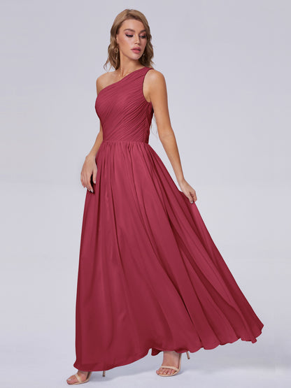 Paige Inexpensive One Shoulder Chiffon Bridesmaid Dresses