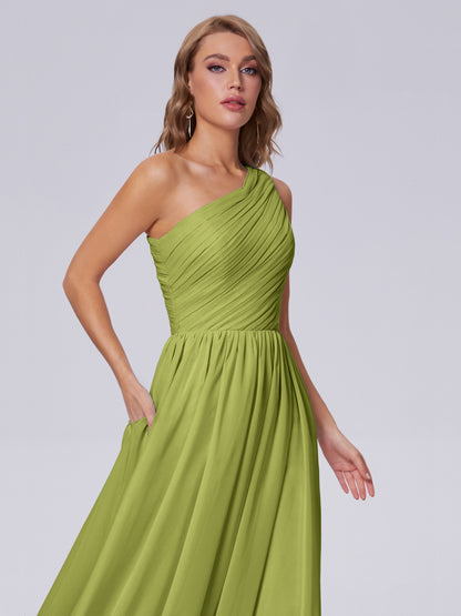 Paige Inexpensive One Shoulder Chiffon Bridesmaid Dresses