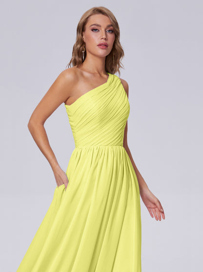 Paige Inexpensive One Shoulder Chiffon Bridesmaid Dresses