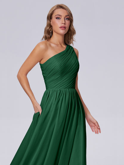 Paige Inexpensive One Shoulder Chiffon Bridesmaid Dresses
