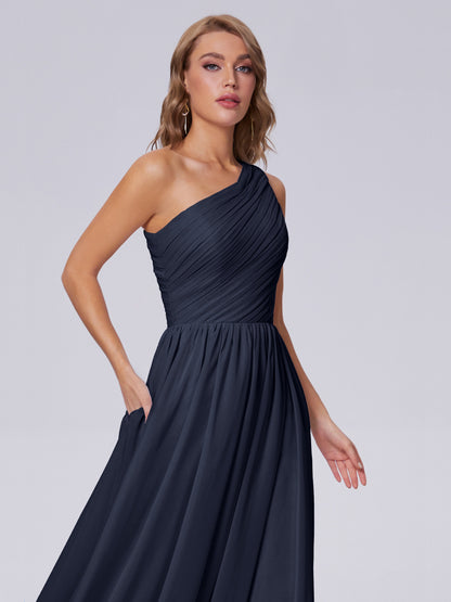 Paige Inexpensive One Shoulder Chiffon Bridesmaid Dresses