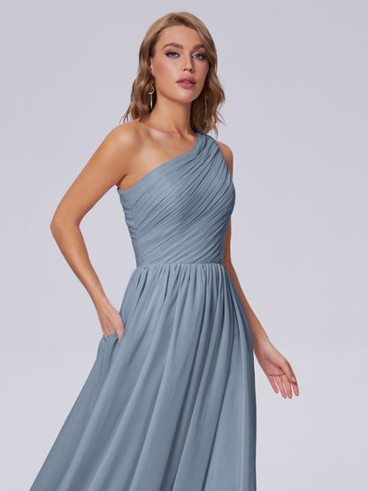Paige Inexpensive One Shoulder Chiffon Bridesmaid Dresses