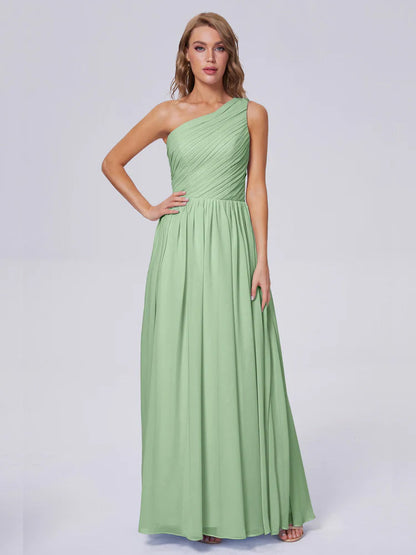 Paige Inexpensive One Shoulder Chiffon Bridesmaid Dresses