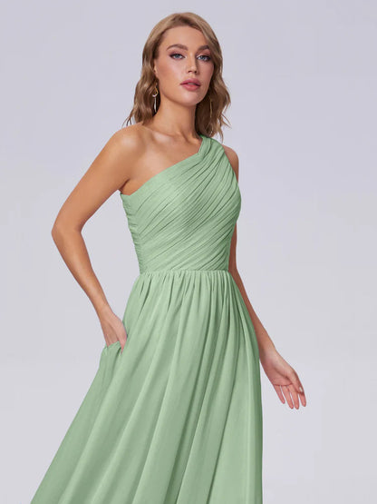 Paige Inexpensive One Shoulder Chiffon Bridesmaid Dresses