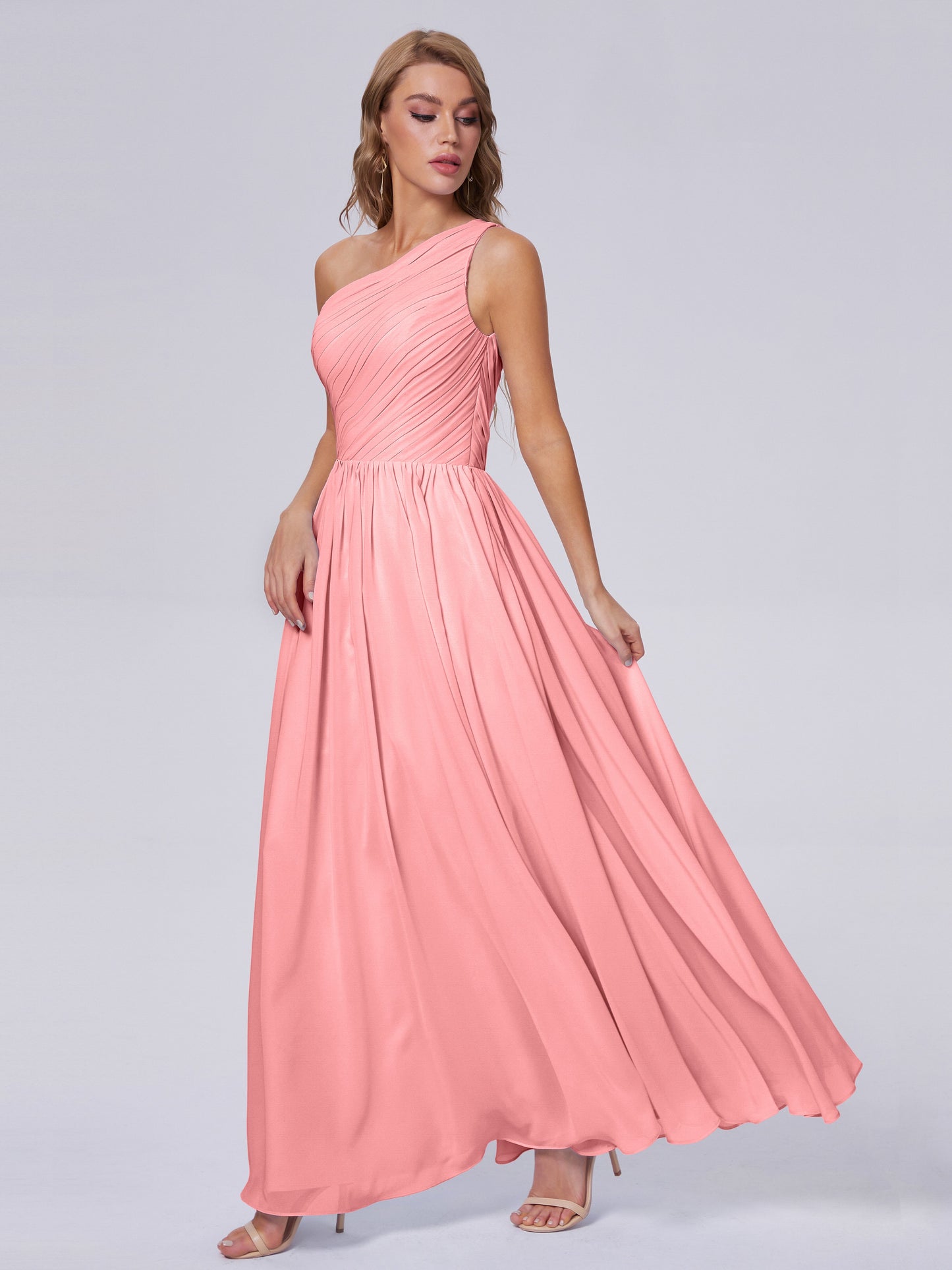 Paige Inexpensive One Shoulder Chiffon Bridesmaid Dresses