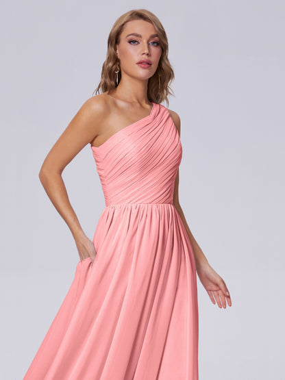 Paige Inexpensive One Shoulder Chiffon Bridesmaid Dresses
