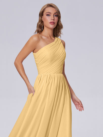 Paige Inexpensive One Shoulder Chiffon Bridesmaid Dresses