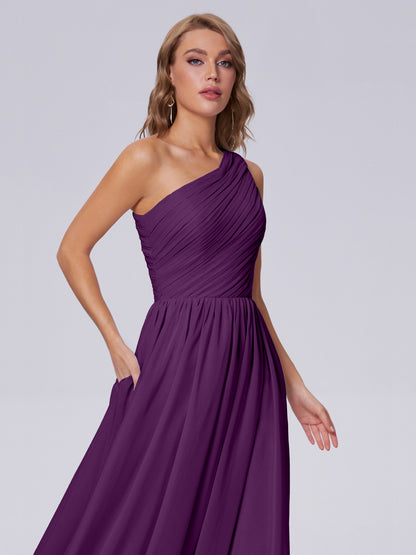 Paige Inexpensive One Shoulder Chiffon Bridesmaid Dresses