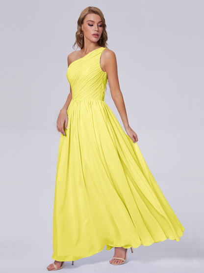 Paige Inexpensive One Shoulder Chiffon Bridesmaid Dresses